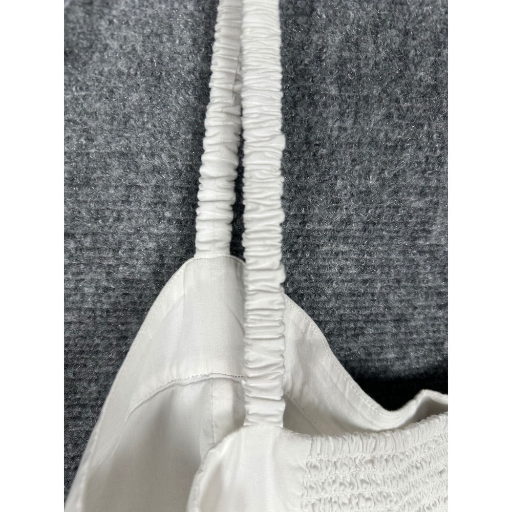 J.Crew Womens Navy Trim Tiered Midi Dress 14 Coastal Preppy White Sun Dress - Picture 14 of 15
